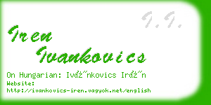 iren ivankovics business card